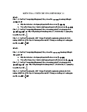 Kiểm tra 1 tiết chương I Hình học 11